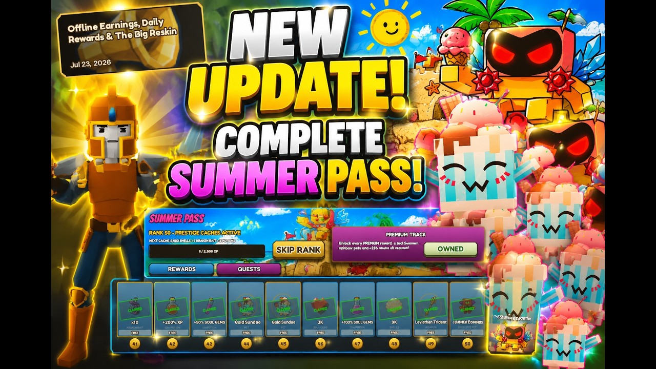 New Update + Completing Summer Season Pass │Giant Simulator Reborn