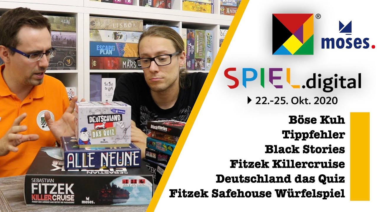 SPIEL.digital Moses Neuheiten 2020 | Fitzek Killercruise, Tuppfehler, B&ouml;se Kuh, Kneipenquiz, ...