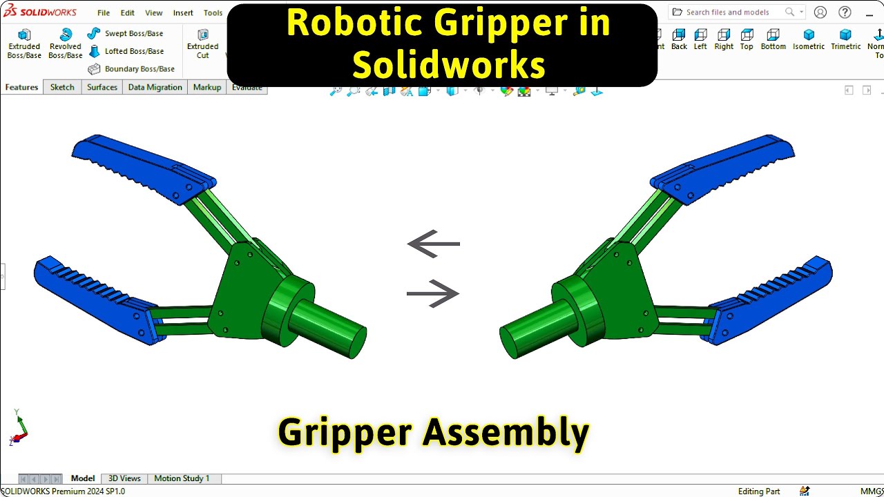 Сборка роботизированного захвата в SOLIDWORKS | Учебное пособие по сопряжениям и перемещению