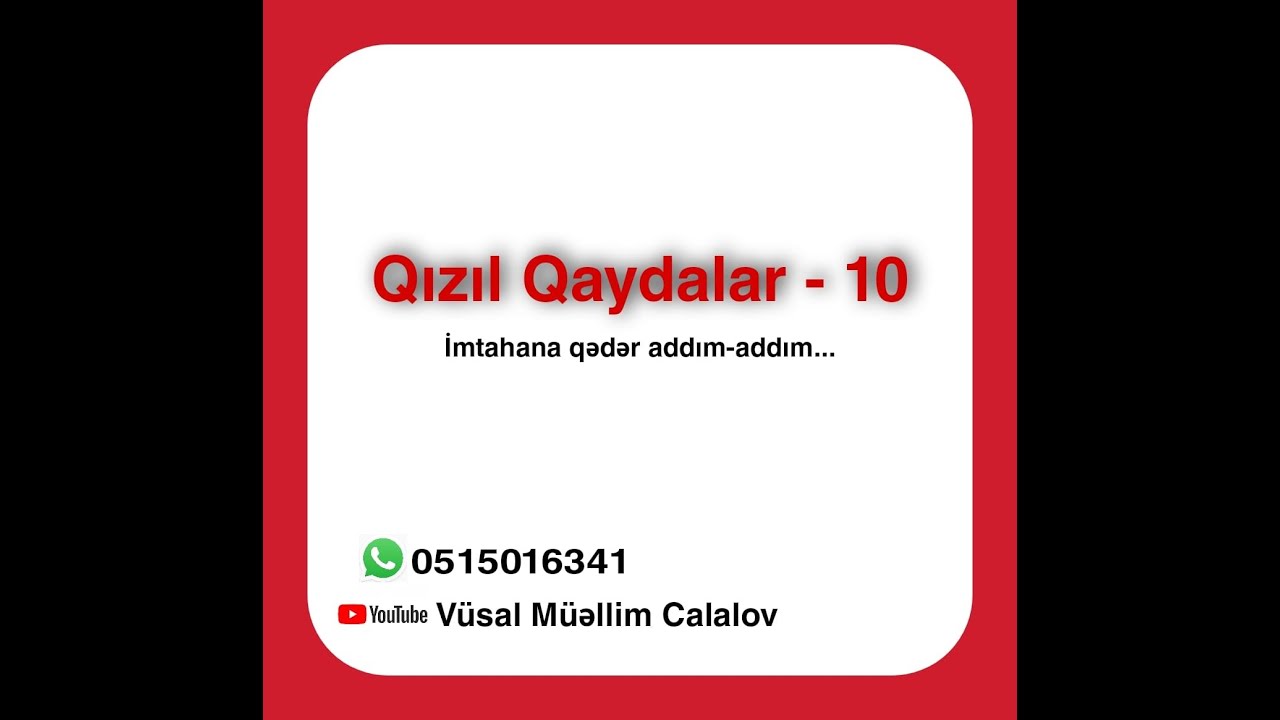 Qızıl qaydalar-10.İmtahana qədər addım-addım.