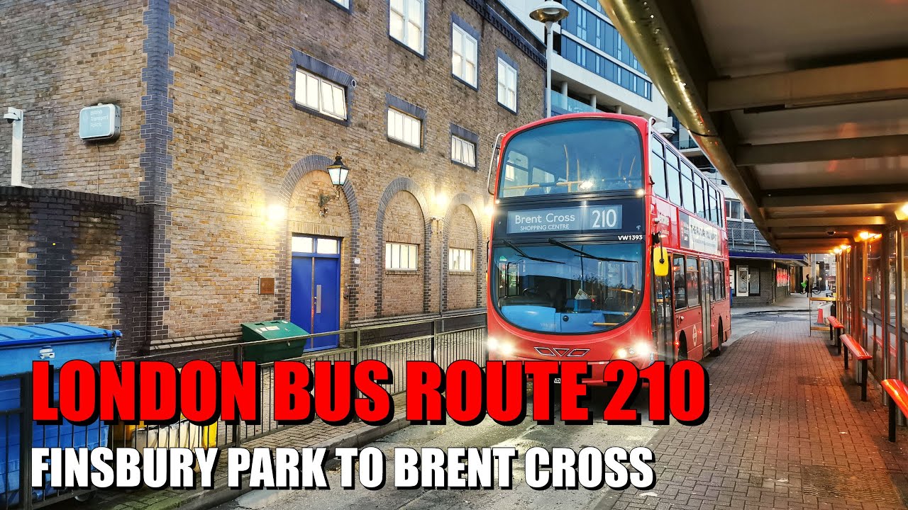 Early Morning Sunrise London Bus Ride - Route 210 Full Journey From Finsbury Park To Brent Cross