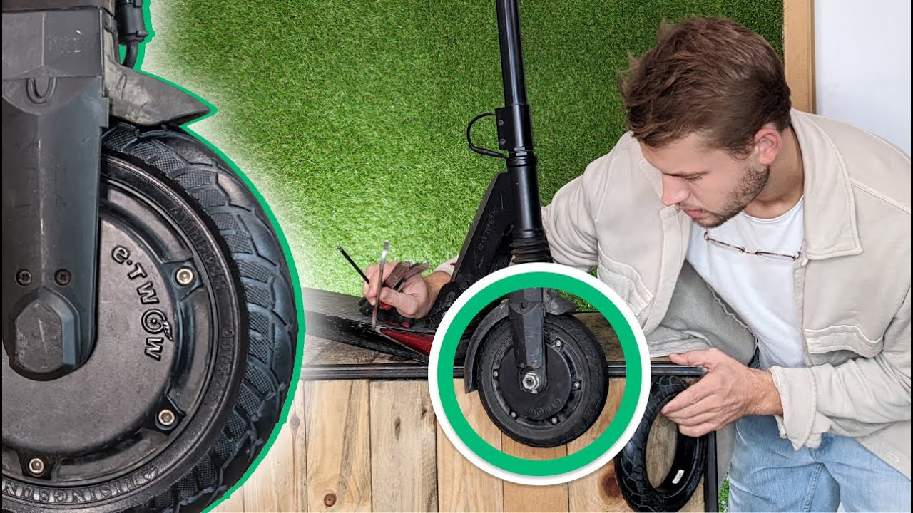 TUTO ETWOW - Changer le PNEU de la ROUE AVANT - Trottinette Electrique 🛴💪🔧💚