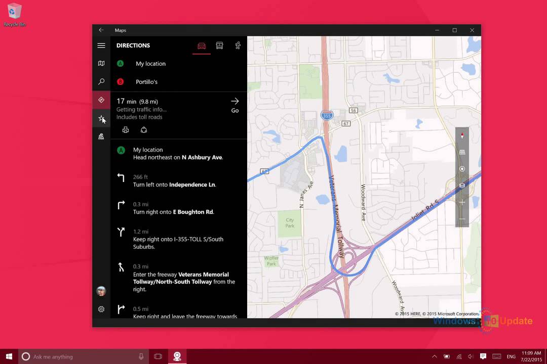 Maps in Windows 10