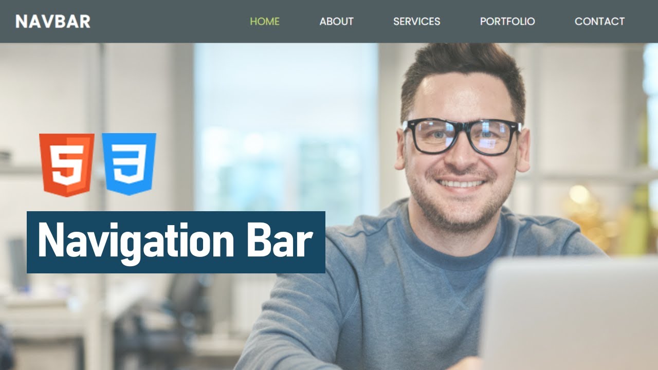 How To Make Navigation Bar In HTML And CSS | Navbar HTML CSS Tutorial