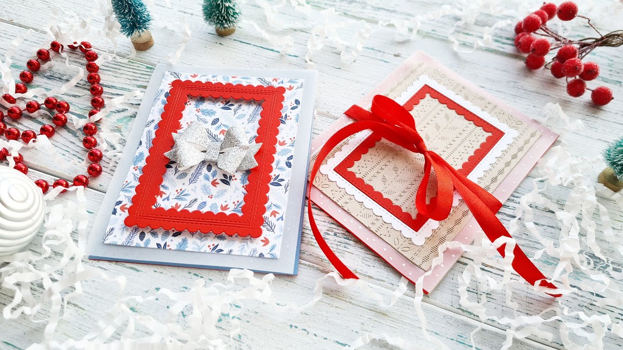 Gift card holders featuring new Essentials dies