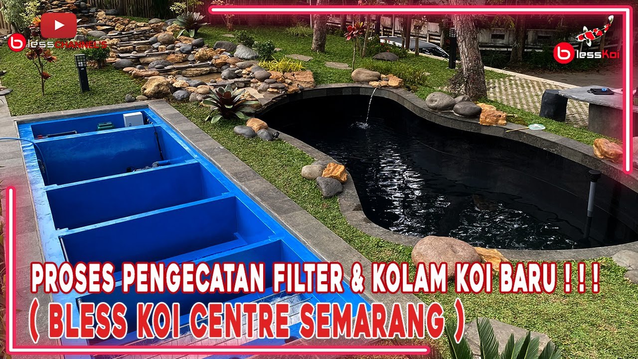 PROSES PENGECATAN FILTER &  KOLAM KOI BARU ❗❗❗( BLESS KOI CENTRE SEMARANG )