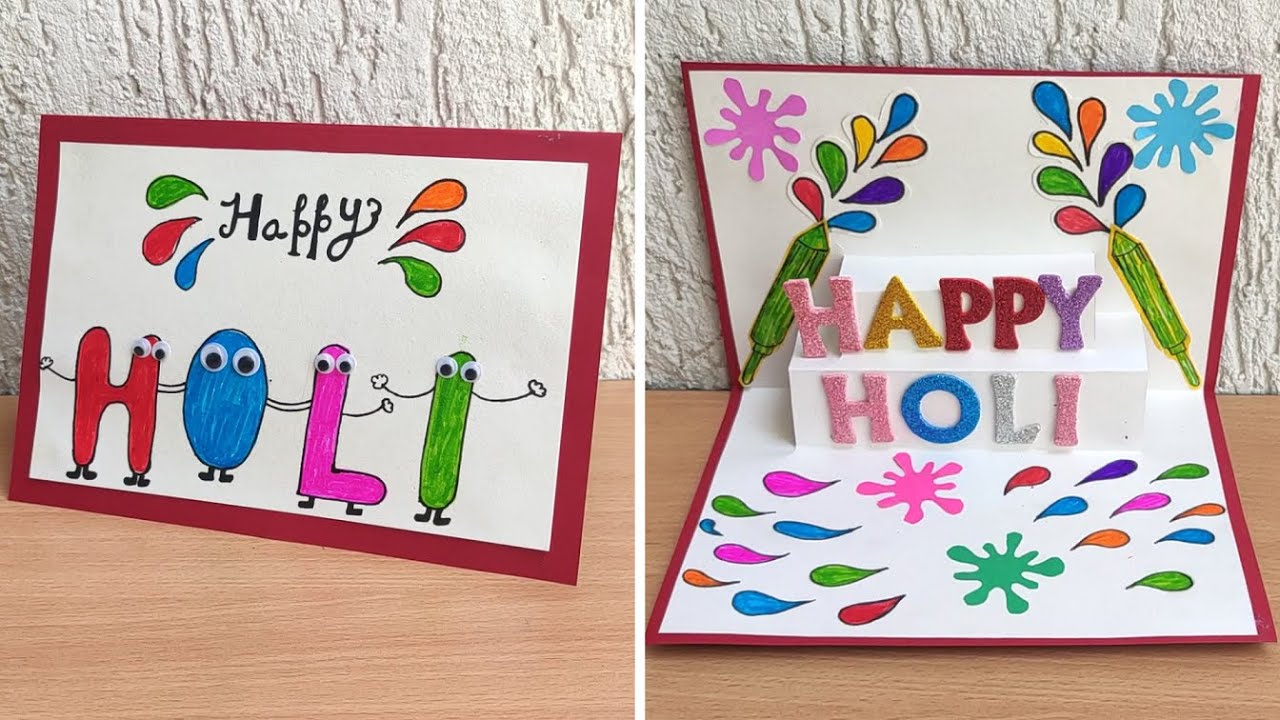 How to make Holi Card | Holi Card | Holi Greeting Card | Holi Card Making Ideas | Happy Holi Card