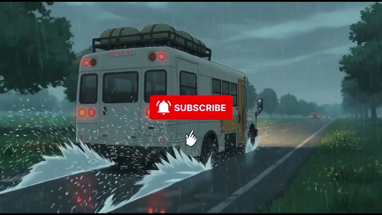 Rainy Bus Journey | Ghibli Style Cozy Animation 🌧️🚌