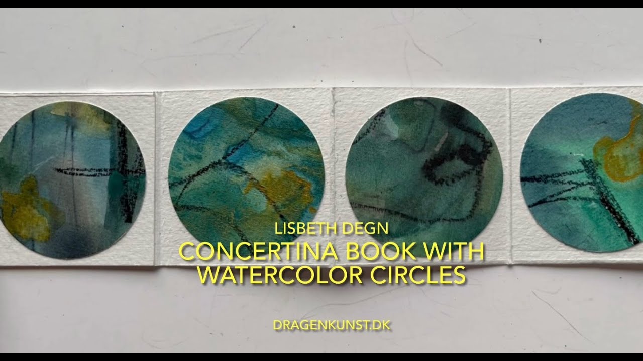 Concertina book with watercolor circles