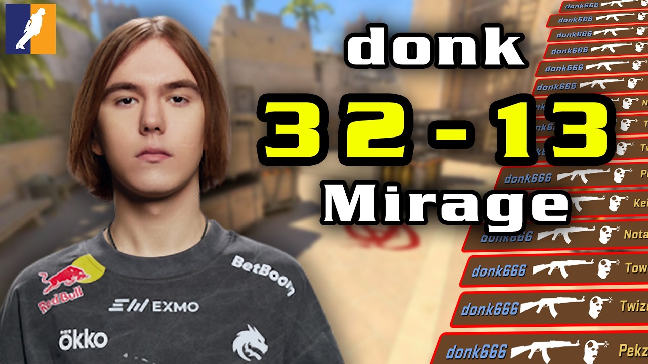 [POV PEEK] donk (32-13) | Mirage | Рейтинг Faceit | 21 февраля 2026 г.