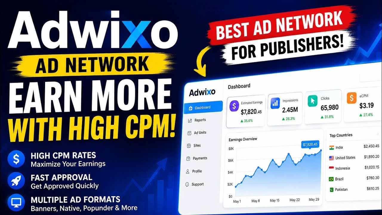 Adwixo Ad Network Review &ndash; Best CPM & High Earnings for Publishers