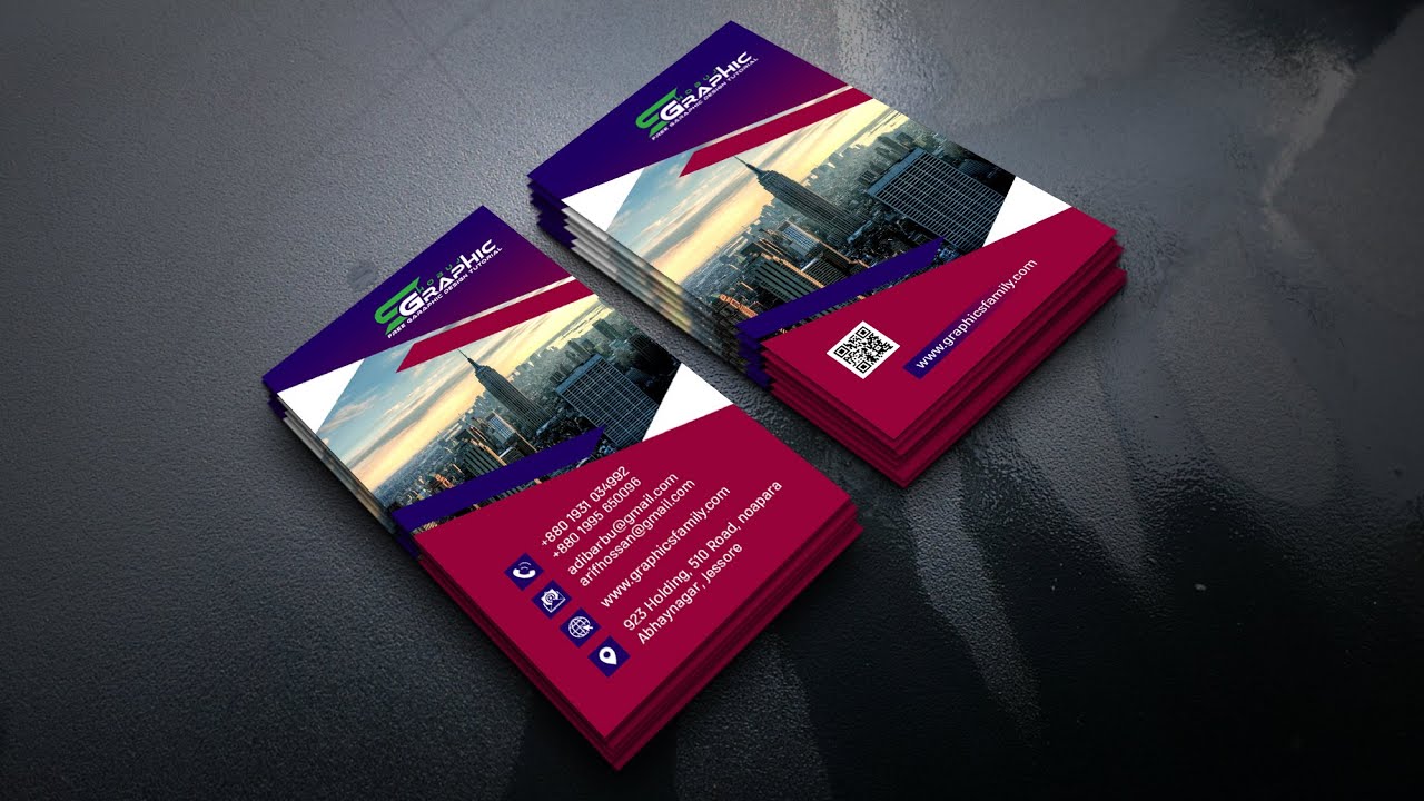 Vertical Business Card Design - Photoshop cc Tutorial