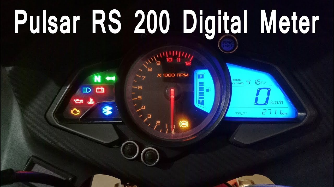 Bajaj Pulsar RS 200 Digital Meter Full detai || RS Ganesha