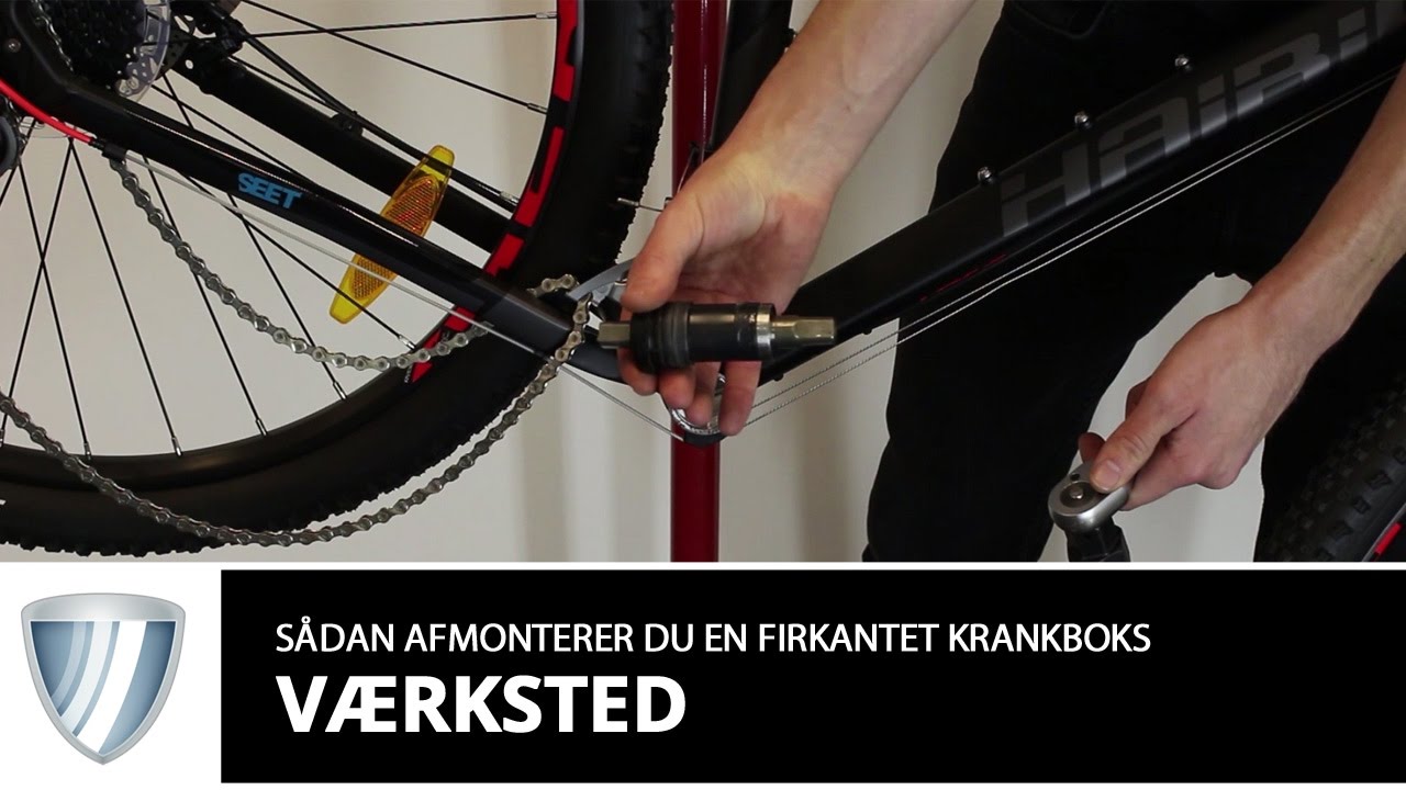 S&aring;dan afmonterer du en krankboks med firkantet aksel (samt Octalink)
