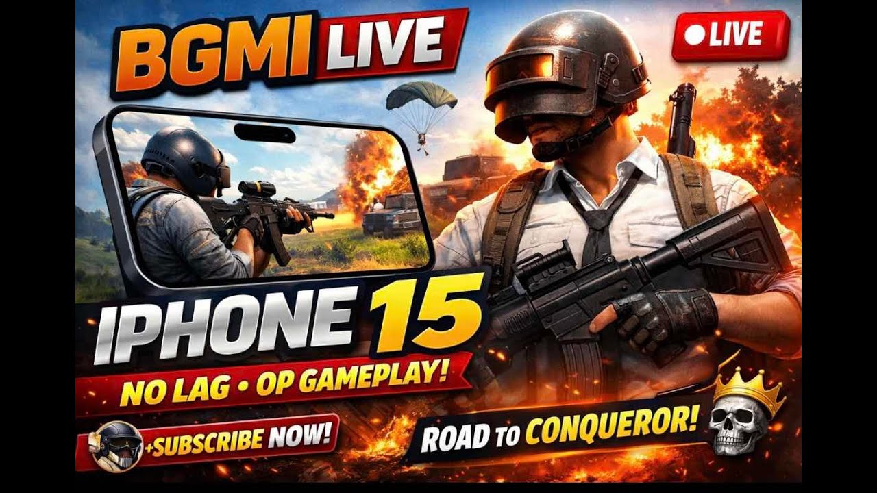 BGMI Live Gameplay 🔥 First Time BGMI LIVE | iPhone 15 | Like = Motivation 🚀