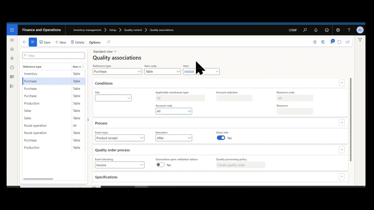 Dynamics Unplugged - Dynamics 365 F&SC A to Z: Quality Associations