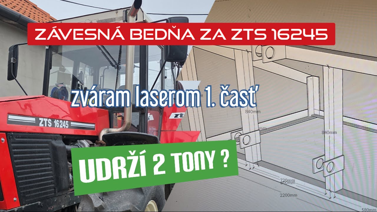 49. 🔧 Závesná bedňa za traktor – 2 tony | Vlastná výroba | Laserové zváranie 🚜🔥 1.časť