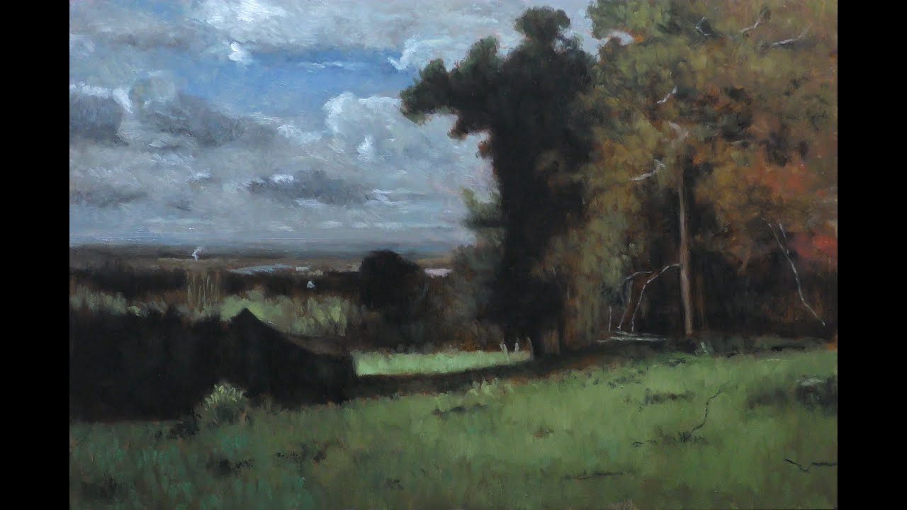 Study after A Breezy Autumn, by George Inness 8x12 - Painting Demonstration