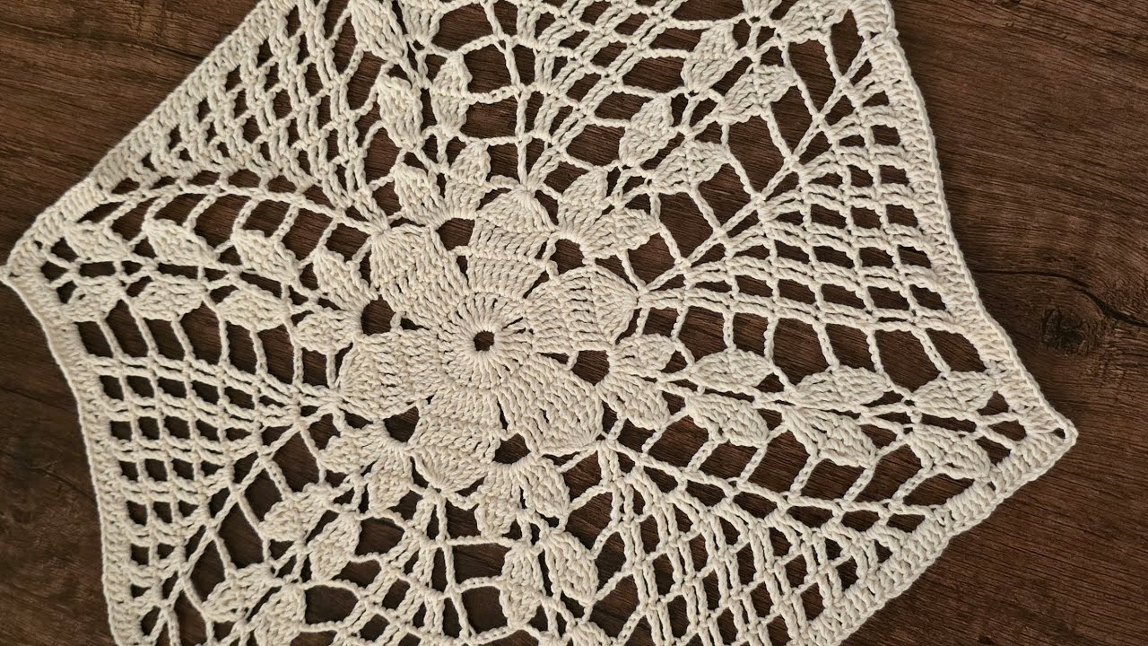 Elegant Hexagon Flower Crochet Doily –Easy Tutorial💫