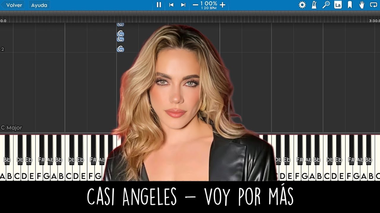 Casi Angeles - Voy por más (Tempo 120, Tono C) - Piano Tutorial - Piano Lessons