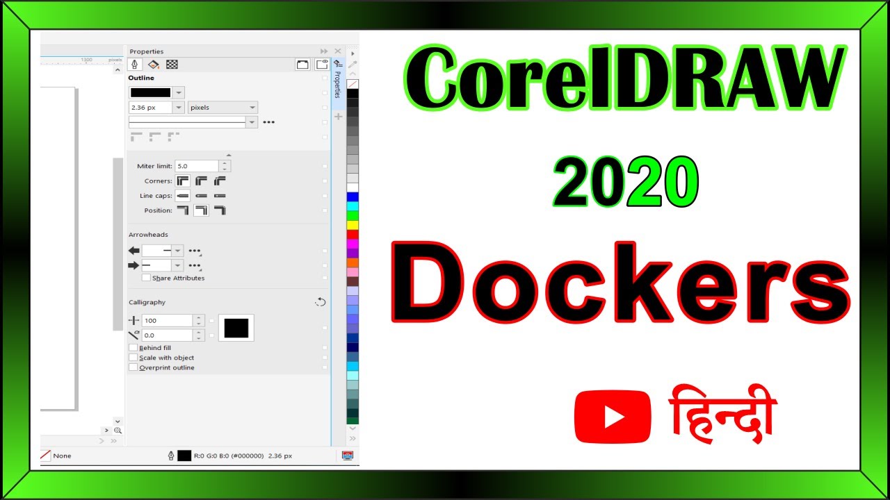 #Dockers | Transformation | properties | text | Align | Objects | coreldraw 2020 | IN HINDI.