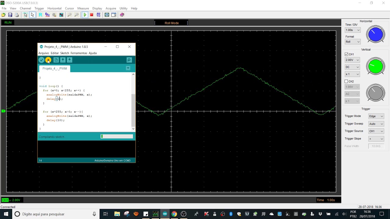 Gerador de sinais com Arduino