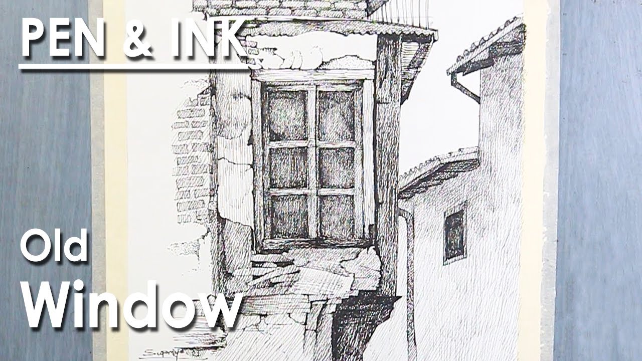 Pen and Ink shading : Old Window | step by step techniques
