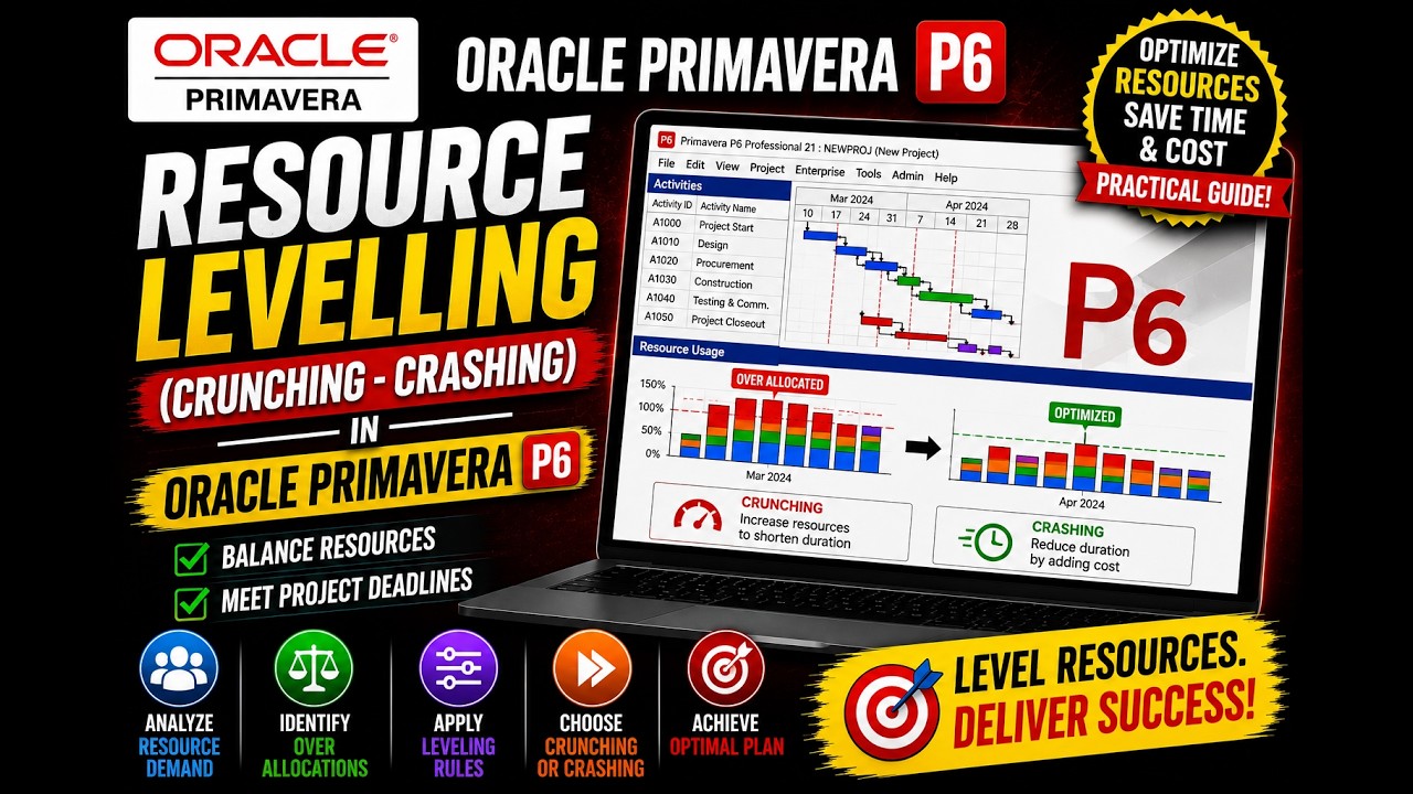RESOURCE LEVELLING (CRUNCHING - CRASHING)  IN ORACLE PRIMAVERA P6