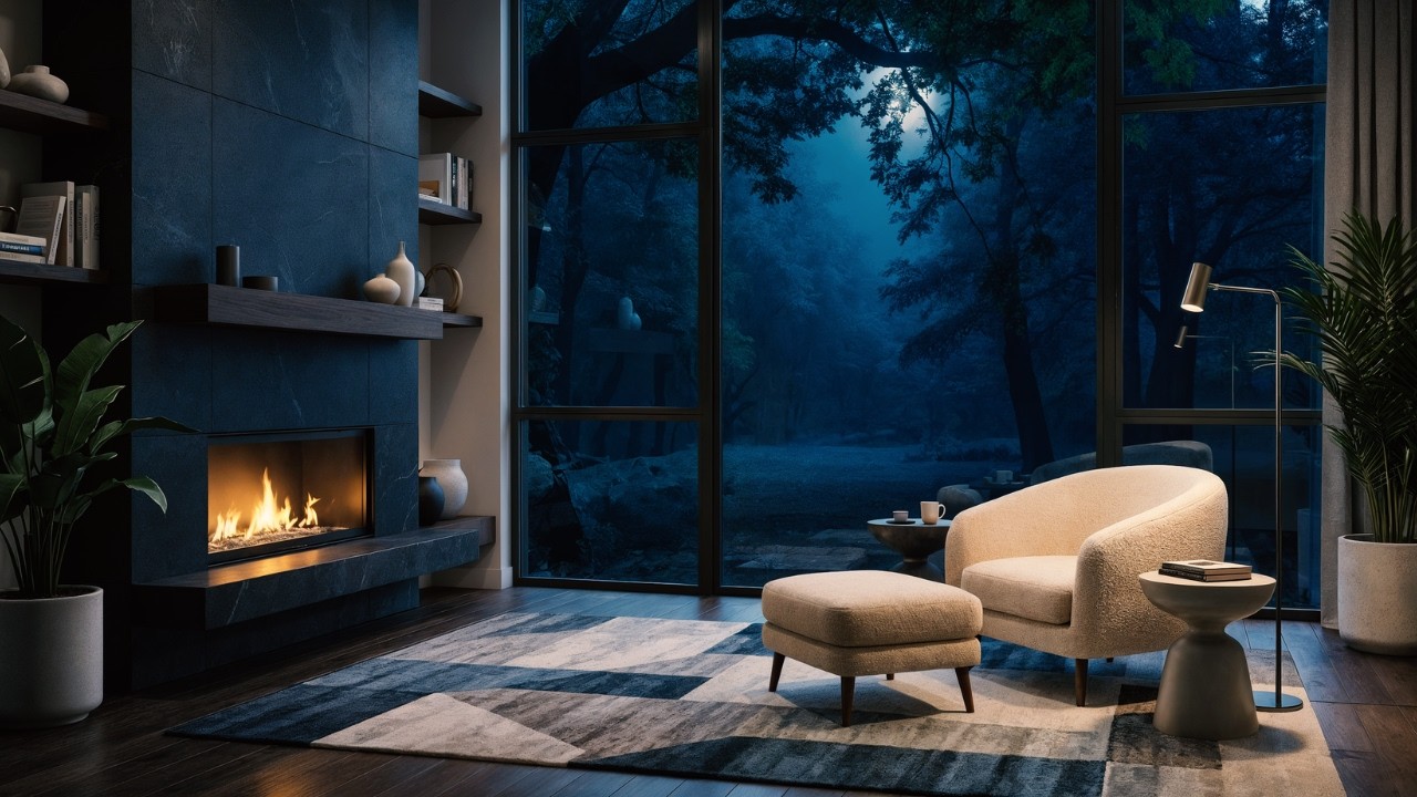 Night Spring in Cozy Cabin 🌿 Violin Music & Warm Fireplace Ambience | Relaxing Atmosphere