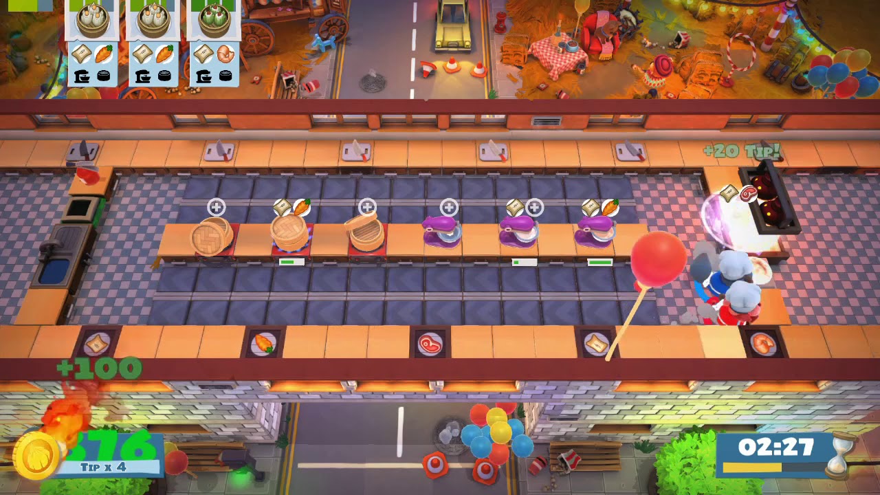 Overcooked 2 - CARNIVAL OF CHAOS DLC - Kevin 2 | 2 Player COOP 4 STAR