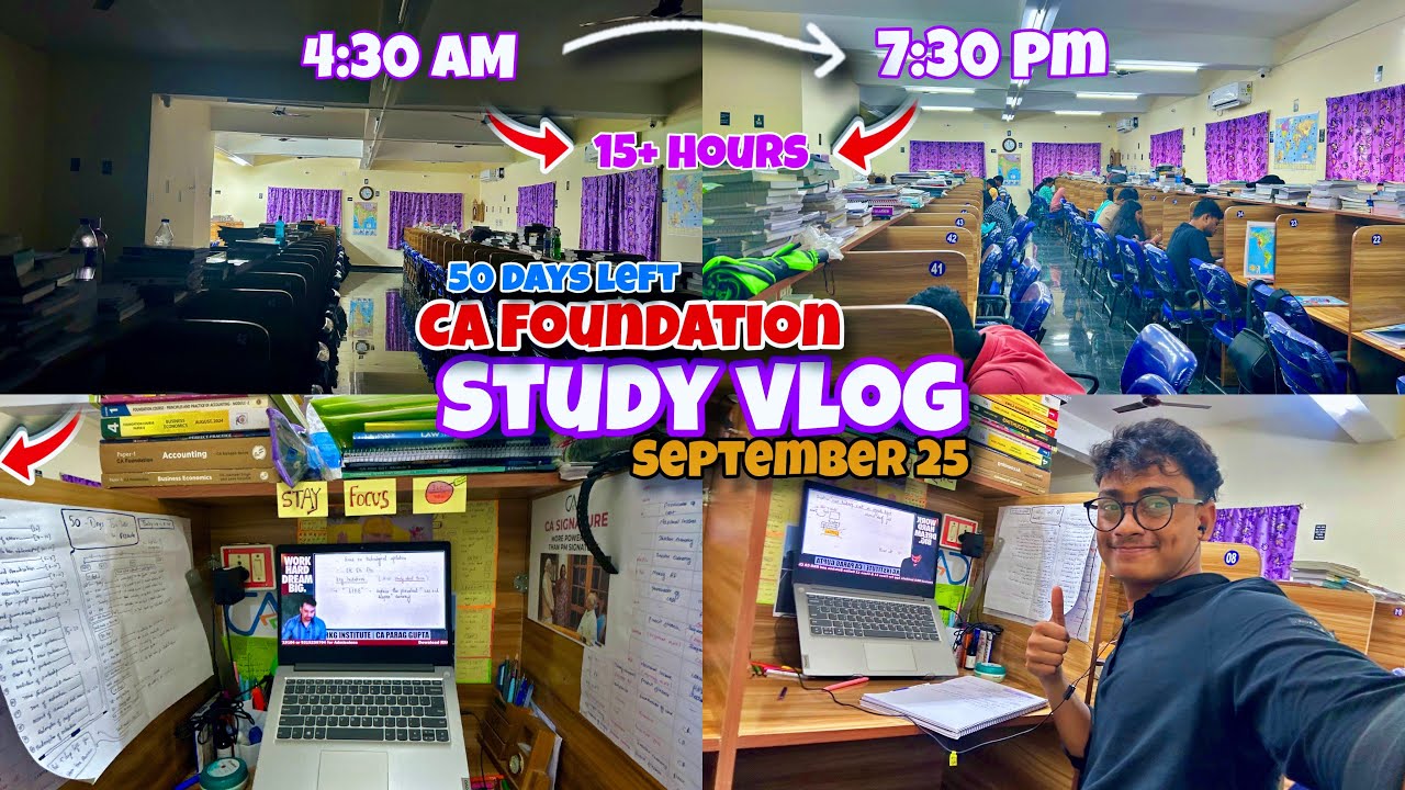 ✅ “50 Days Left for CA Foundation – My Full Preparation Plan 📅”/ca Foundation vlog /ca foundation/ 