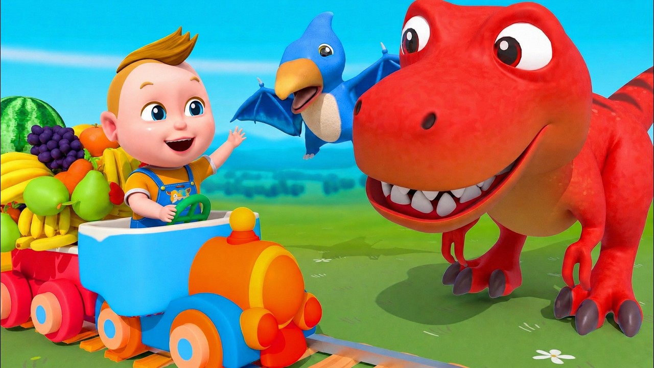 Let's Keep Running | Dinosaur Stories for Kids | Toot Toot Train Song | Super Sumo Kids Songs