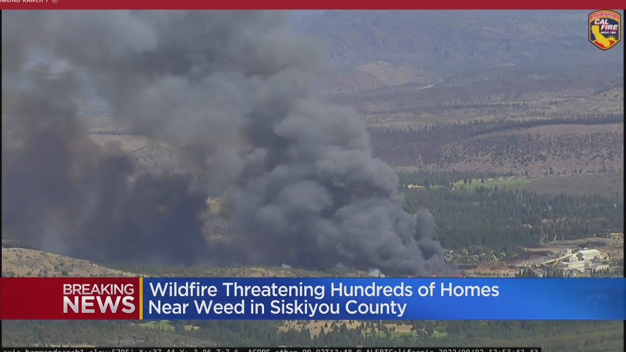 Hundreds of homes threatened by fire in Siskiyou County town of Weed