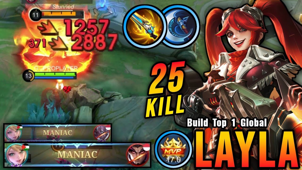 25 Kills + 2x MANIAC!! Layla New Broken Build is Finally Here!! - Build Top 1 Global Layla ~ MLBB