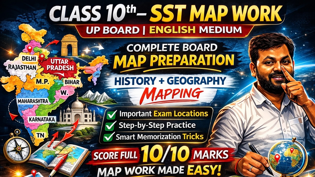 CLASS 10th SST MAP WORK | UP BOARD 2026 | Full Map Preparation | History + Geography Mapping |