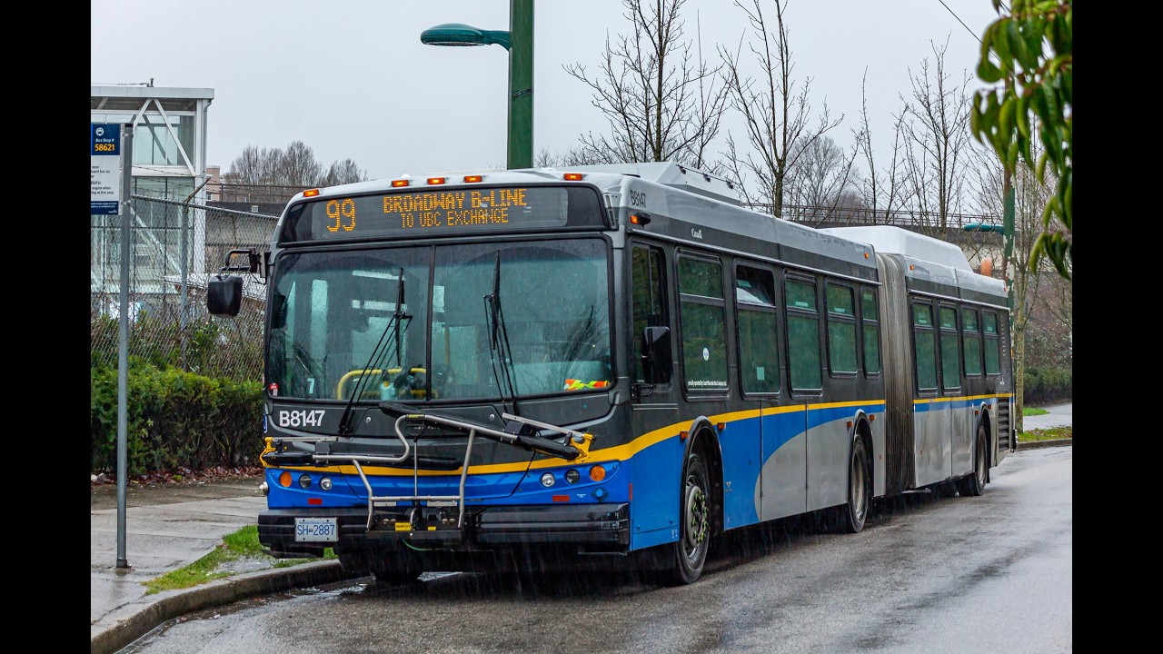 Coast Mountain Bus Company 8147 (2009 New Flyer DE60LFR) on route 99 UBC B-Line
