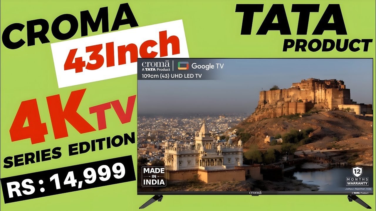 Croma 109.22 cm (43 inch) 4K Ultra HD LED Google TV first look #croma #googletv #tata #tv #4k #4ktv 