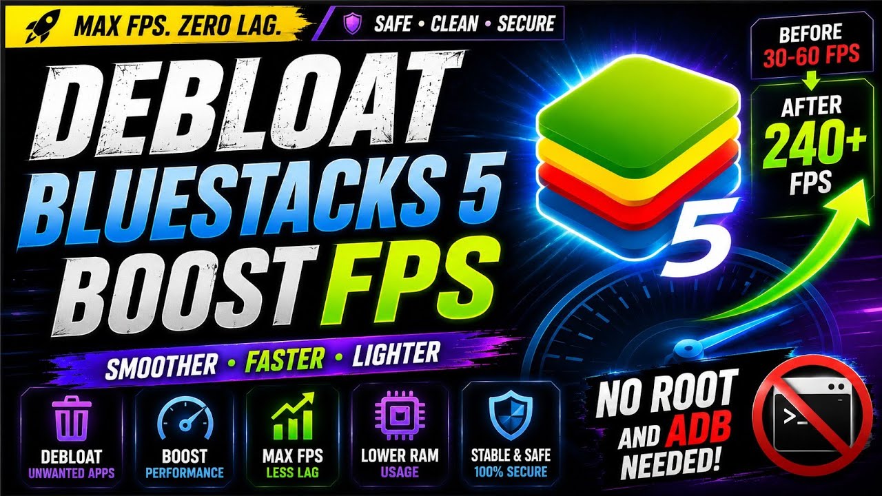 🚀 Debloat BlueStacks 5 | Boost FPS, Reduce Lag & Free RAM (No Root &bull; No ADB)