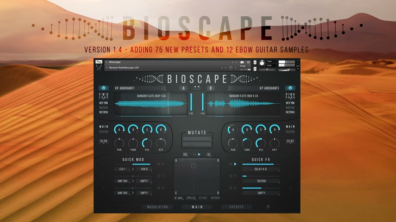 Bioscape v1.4, adding 75 new presets + new samples