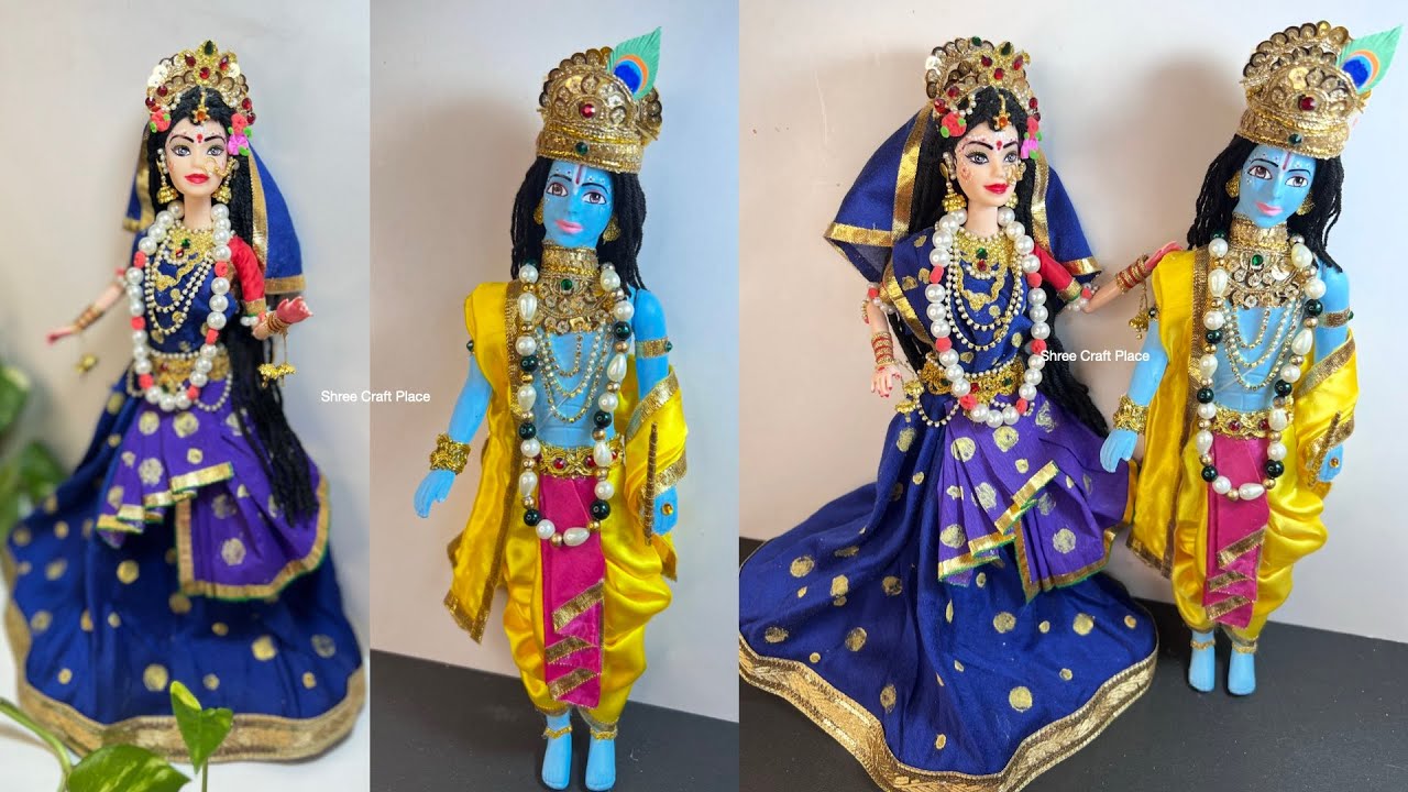 Janmashtmi Special/Krishna & Radha Doll Making😍/How to make Jhanki for Janmashtmi