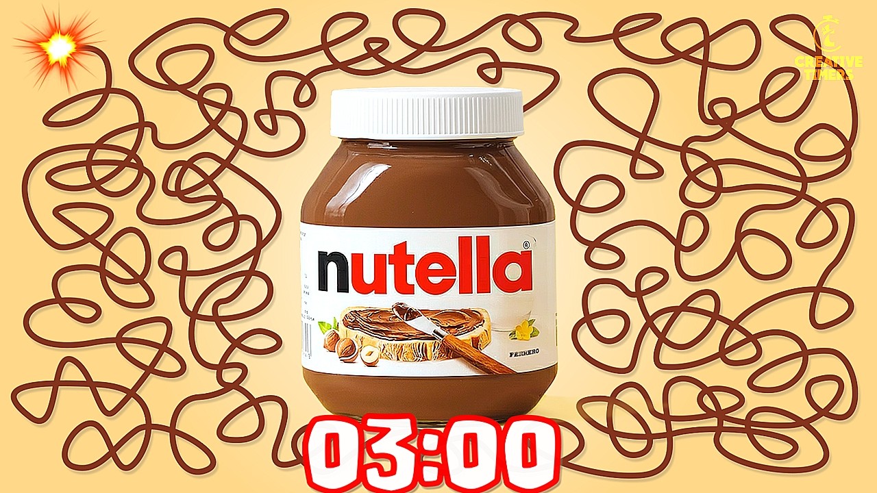 3 MINUTE Timer - NUTELLA BOMB 🌰💣 Classroom Countdown With Music