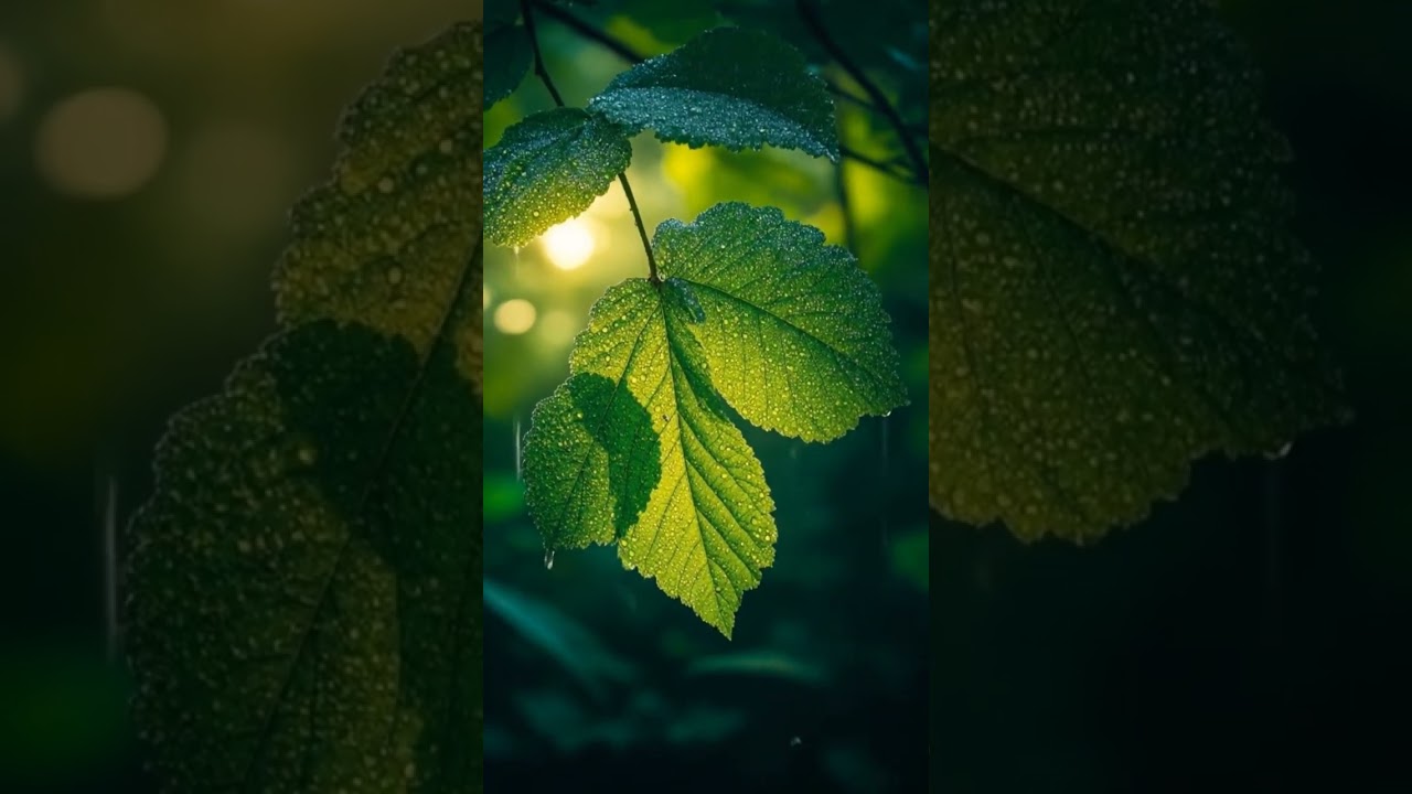 Morning Dow Rain on Green Leaf - 4K HDR 60FPS Nature 