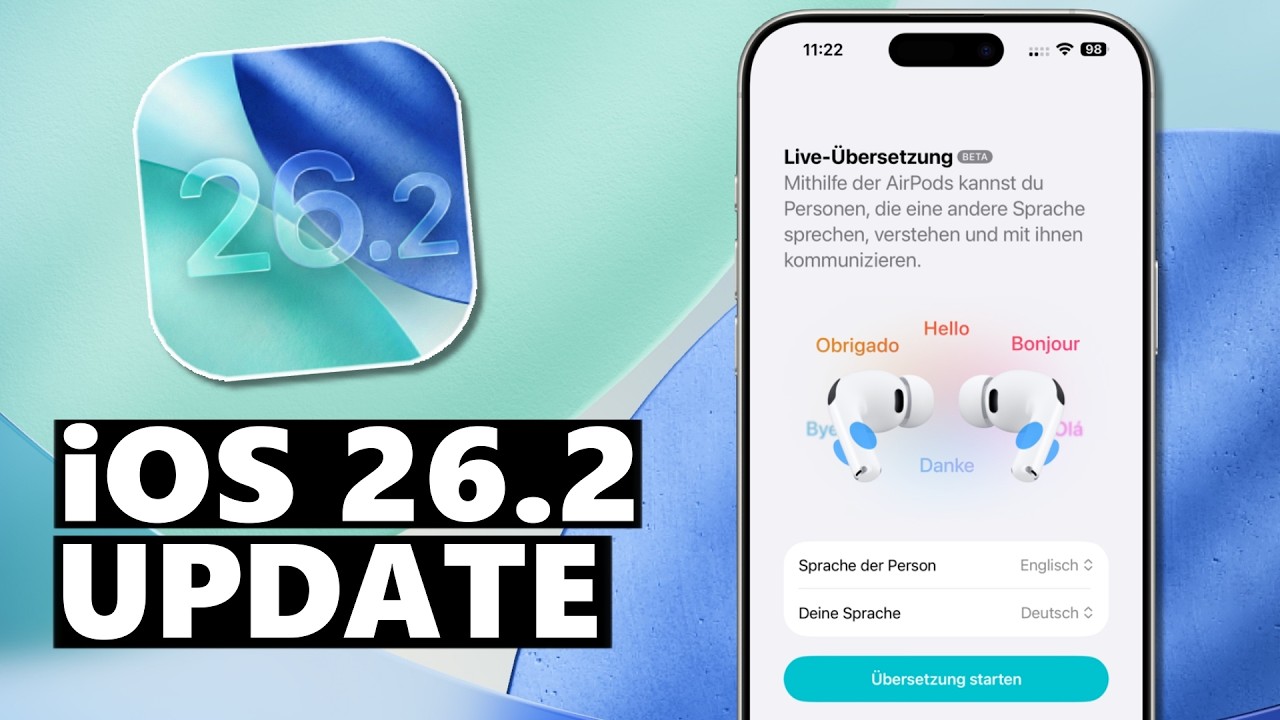 iOS 26.2 Update ist da! (Live-Übersetzung, Erinnerung-Alarm, uvm....)