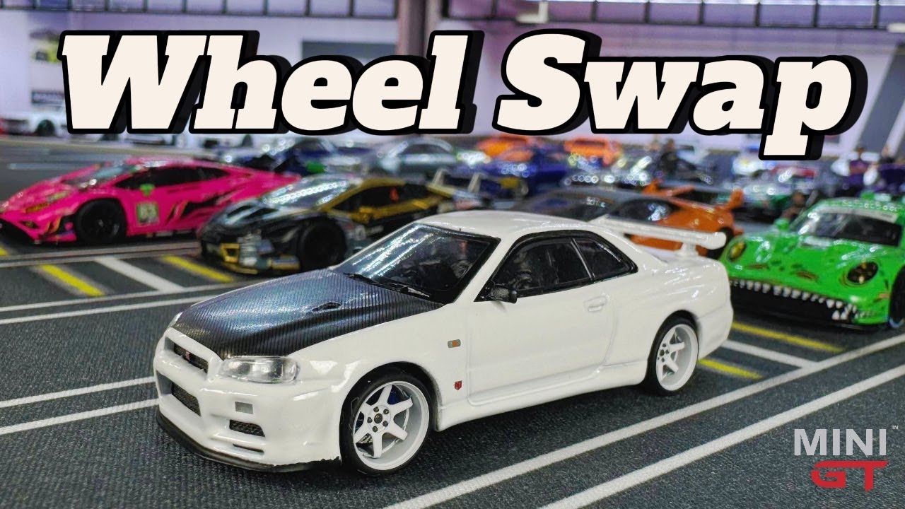 Wheel Swap MiniGT Nissan Skyline R34 * Carlomo Wheels *