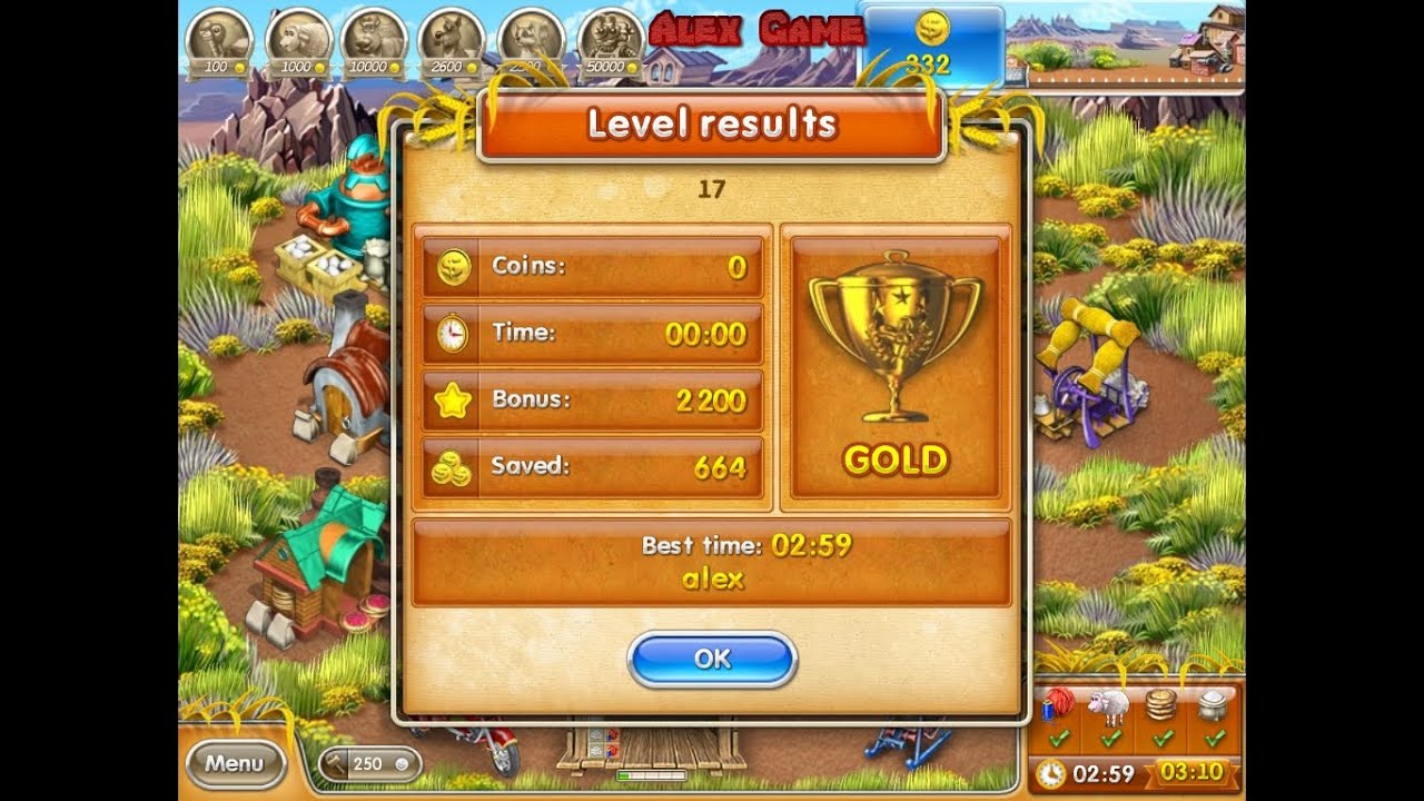 Farm Frenzy 3 American Pie (level 17) only GOLD Веселая ферма 3 Американский пирог Уровень 17 Золото