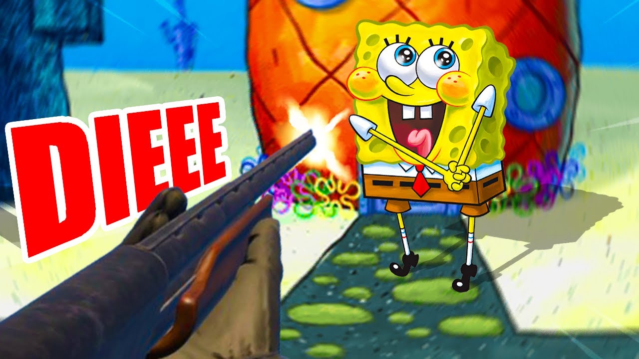 I made Spongebob Shut up... in Paint The Town Red... 🧍&zwj;♂️
