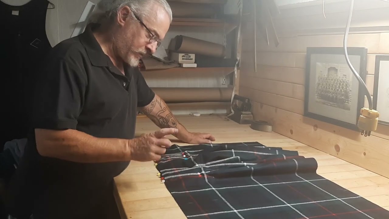 An unusual way to pleat 'to the stripe'
