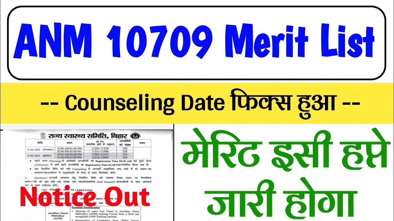 BTSC 10709 ANM Final Cut Off/BTSC ANM Cut Off/Bihar ANM Cut off/BTSC ANM Result/BTSC ANM merit list