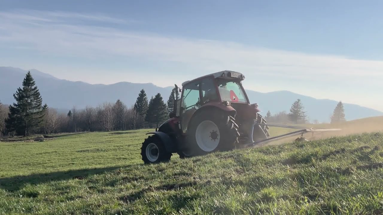 Grass Harrowing with Lidner Geotrac 74 ep + Gorenc Graser 300