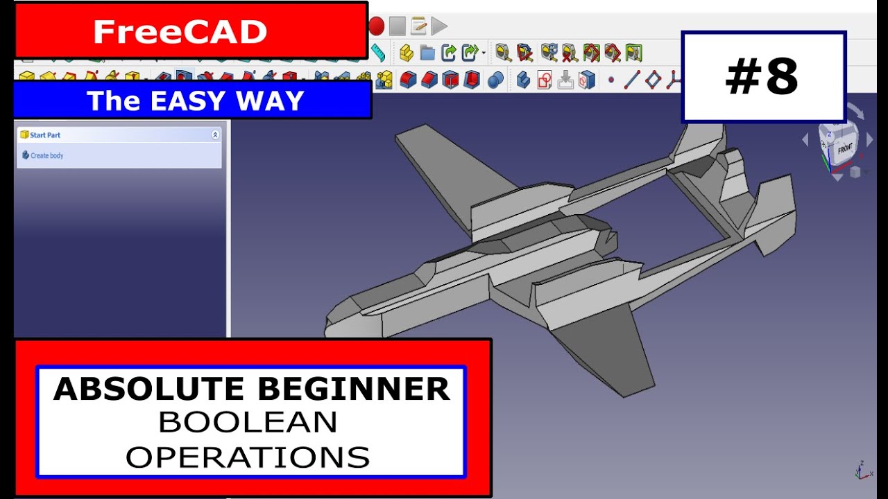 FreeCAD для начинающих #8 — Булевы операции